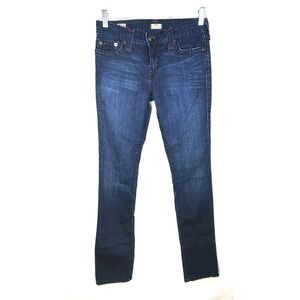 True Religion Cora‎ purple, stitching, Mid Rise Straight Jeans, Women's 26